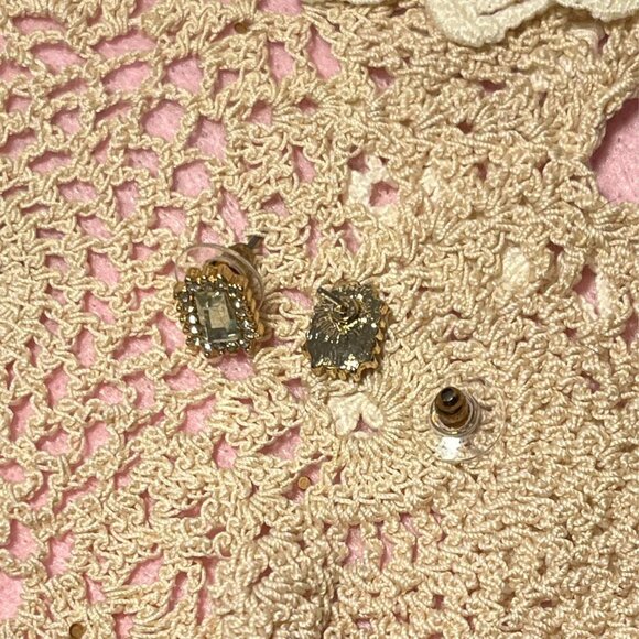 Rhinestone earrings. Costume jewelry. - Picture 4 of 5